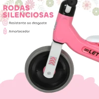 AIYAPLAY Bicicleta sem Pedais para Crianças dos 12 aos 36 Meses Bicicleta de Equilíbrio com Guiadores com Rotação Limitada a 60° 69x40x49 cm Rosa(m-6)