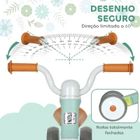 AIYAPLAY Bicicleta sem Pedais para Crianças dos 12 aos 36 Meses Bicicleta de Equilíbrio com Guiadores com Rotação Limitada a 60° 69x40x49 cm Verde(m-5)