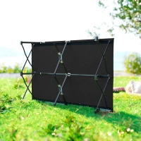 Outsunny Double Camping Cot Bed, with Bag - Black(m-7)