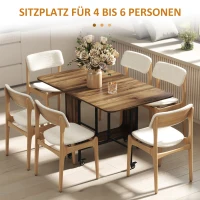 HOMCOM Mobiele Klaptafel, 2 Inklapbare Zijden, 130 x 80 x 74 cm, Bruin(m-8)