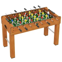 HOMCOM Calcio Balilla Professionale per Adulti e Famiglia, Tavolo Calciobalilla per Adulti, Tavolo da Biliardo Billiardino con 2 Palline, Segnapunti e 22 Giocatori, 122x61x80.7cm(m-11)