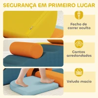 AIYAPLAY Conjunto de 9 Blocos de Espuma para Crianças com Capas de Veludo Laváveis Blocos de Psicomotricidade para Escalar e Rastejar Multicor(m-6)