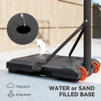 SPORTNOW Height Adjustable Basketball Hoop and Stand with Firm Backboard and Weighted Base, Portable Wheels, Yellow(m-5)