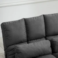 HOMCOM Divano letto pieghevole e convertibile, schienale regolabile 14 posizioni, 2 cuscini inclusi, Grigio(m-4)