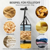 SPORTNOW Boxsack, befüllbar, mit Wandhalterung, Handschuhen und Bandagen, bis 45 kg, Schwarz(m-4)