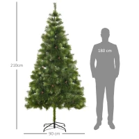 HomCom Albero di Natale Artificiale Foltissimo 210cm con 505 Rami Verdi(m-3)