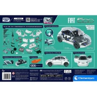 Clementoni - Coffret de construction Fiat 500 électrique - Application dispoonible - Fabriqué en Italie(m-3)
