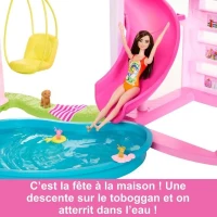Barbie-Maison de Reve-Maison de poupée 3 niveaux, piscine et toboggan HMX10(m-5)
