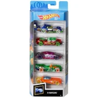 Coffret de 5 voitures Hot Wheels - Modele aléatoire - 400+ modeles - 15 thématiques 1806(m-2)