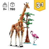 LEGO 31150 Creator 3en1 Les Animaux Sauvages du Safari, Jouet avec Figurines d'Animaux, Girafe, Gazelles et Lion(m-2)