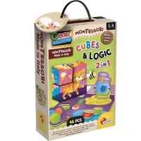 Jeu éducatif 2-en-1 - LISCIANI - Montessori Baby Bois - Cubes et logique - Animaux et associations - Des 2 ans(m-1)