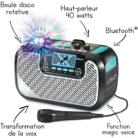 Enceinte Karaoké VTECH - Supersound Karaoke - 40W - Noir et gris - Pour enfants a partir de 14 ans(m-5)