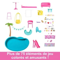 Barbie-Maison de Reve-Maison de poupée 3 niveaux, piscine et toboggan HMX10(m-4)