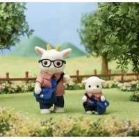 Figurines miniatures - SYLVANIAN FAMILIES - La famille Chevre - 4 personnages articulés et habillés avec soin(m-4)
