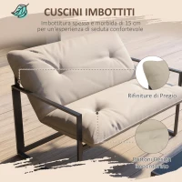 Outsunny Set da giardino 4 pezzi 4 persone con divano a 2 posti, 2 poltrone e 1 tavolino grigio(m-4)