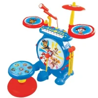 Pat' Patrouille - Batterie Électronique pour enfant - Lumineuse - Complete 3 en 1 - Clavier, cymbales et tabouret - LEXIBOOK(m-2)