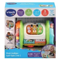 Rouleau d'activités interactif VTECH MAGI ROULEAU TAM-TAM 3 EN 1 pour bébé de 9 a 36 mois - Blanc/Multicolore(m-2)