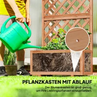 Outsunny plantenbak met klimplantrooster vurenhout latwerk plantenrooster(m-5)