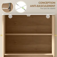 HOMCOM Dulap pentru WC deasupra toaletei, corp depozitare WC cu dulap cu uși duble și rafturi  66 x 25 x 168 cm, stejar(m-5)