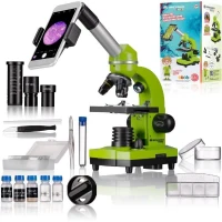 Microscope étudiant BIOLUX SEL - BRESSER JUNIOR - grossissement 40x-1600x - kit d'expérimentation - vert(m-1)