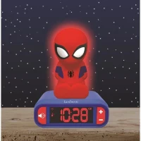 Réveil veilleuse digital LEXIBOOK - Spiderman - 3D lumineux et sonore - Rouge et bleu - Enfant(m-2)