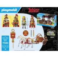 PLAYMOBIL 71543 Char romain et chevaux, Astérix, Personnage de la BD, Avec 2 personnages dont Brutus, 31 pieces, Des 5 ans(m-5)
