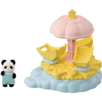 Figurines miniatures - SYLVANIAN FAMILIES - Le carrousel étoilé avec bébé panda(m-2)