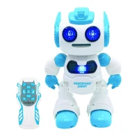 Powerman Shoot Robot Programmable avec Dance, Musique, démo – Télécommande et disques en mousse inclus.(m-1)
