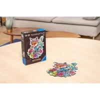 Puzzle en bois Renard coloré 150 pieces robustes et naturelles dont 15 figurines en bois (whimsies), Qualité premium - Pour enfants(m-6)