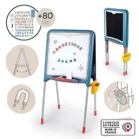 Smoby - Tableau Tubes - Double face magnétique et ardoise - Bac amovible - 80 accessoires inclus - Dés 3ans(m-1)