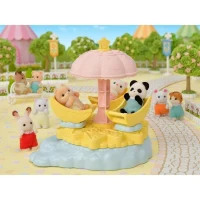 Figurines miniatures - SYLVANIAN FAMILIES - Le carrousel étoilé avec bébé panda(m-3)