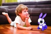 Power Rabbit Mini - Robot lapin avec effets lumineux et sonores, contrôle par claquement de main, répétition(m-4)