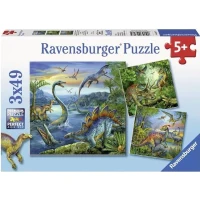 Puzzles 3x49 pieces - La fascination des dinosaures - Ravensburger - Lot de puzzles enfant - Des 5 ans(m-1)