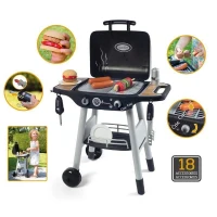 Smoby - BBQ Grill - Barbecue pour enfant - 18 accessoires - Fonctions flammes rétractables et boutons sonores - Fabriqué en France(m-1)