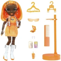 Rainbow High S23 Fashion Doll - Poupée 27 cm Michelle St Charles (Orange Fluo) - 1 tenue, 1 paire de chaussures et des accessoires(m-2)
