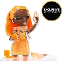 Rainbow High S23 Fashion Doll - Poupée 27 cm Michelle St Charles (Orange Fluo) - 1 tenue, 1 paire de chaussures et des accessoires(m-4)