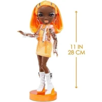 Rainbow High S23 Fashion Doll - Poupée 27 cm Michelle St Charles (Orange Fluo) - 1 tenue, 1 paire de chaussures et des accessoires(m-1)