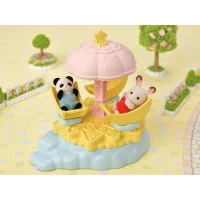 Figurines miniatures - SYLVANIAN FAMILIES - Le carrousel étoilé avec bébé panda(m-4)