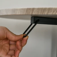 HOMCOM Ensemble table ovale extensible et 2 chaises - table à rabats - métal et MDF - noir et naturel(m-12)