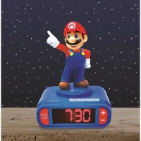 Réveil veilleuse digital LEXIBOOK - Super Mario - 3D lumineux et sonore - Bleu et rouge - Enfant(m-4)