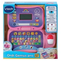 Ordinateur éducatif VTECH ORDI GENIUS PRO ROSE pour enfants de 3 a 7 ans avec souris et 20 activités incluses(m-2)