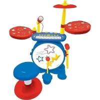 Lexibook - Batterie électronique pour enfant - Lumineuse - Complete avec clavier, cymbales et tabouret - Dés 3 ans(m-2)