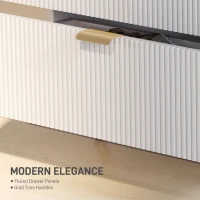 HOMCOM Elegant Four-Drawer Bedside Table - White(m-5)