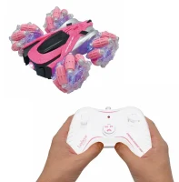 Crosslander 360+ - Voiture rose télécommandée Tout-Terrain lumineuse, programmable et rechargeable.(m-2)