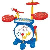 Lexibook - Batterie électronique pour enfant - Lumineuse - Complete avec clavier, cymbales et tabouret - Dés 3 ans(m-1)