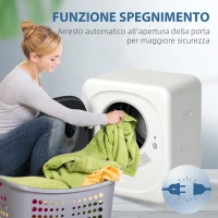 HOMCOM Asciugatrice a ventilazione elettrica 800 W 4 Kg con 5 modalità di asciugatura, tamburo in acciaio inossidabile, carica frontale(m-5)