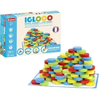Iglooo 100 Pieces - JEUJURA - Jeu d'Adresse et de Logique avec Palets et Tapis, Regles des Jeux Incluses(m-1)