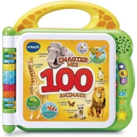 VTECH - Mon Imagier Bilingue - 100 Animaux - Livre interactif bilingue - Pour Enfant - Pile - Multicolore(m-1)