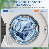 HOMCOM Asciugatrice a Scarico 4 KG 1000W Funzione Antirughe Funzione Sterilizzare Timer Display LED Touch Bianco(m-6)