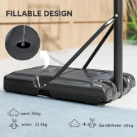 SPORTNOW Cos pentru baschet cu inaltime reglabila, 182-213 cm, Negru(m-7)